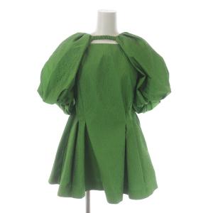 23SS ボレロ付きJQチュニック カットソー 五分袖 フレア 36 S 緑 グリーン CWFB232022