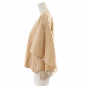 Drawer 19SS フレアスリーブ プルオーバー カットソー ウール シルク 切替 七分袖 2 M ベージュ 6517-206-0515