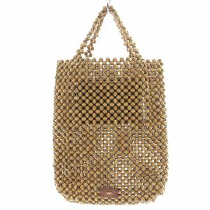 ANYA HINDMARCH Small Beads Eyes Tote トートバッグ ミニ ウッドビーズ ブラウン