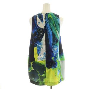 UN3D. 23SS REBORN COCOON TOP カットソー ノースリーブ 総柄 36 S マルチカラー 緑 グリーン 白 ホワイト