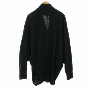 YANTOR ニット セーター ドレープ カシュクール ウール 長袖 M 黒 ブラック