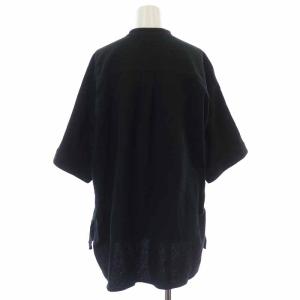 YANTOR シャツ ノーカラー 五分袖 L カーキ