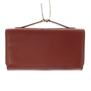 ハンドバッグ クラッチバッグ 2way レザー ボルドー ゴールド G5E 4416