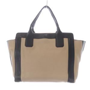 Chloe アリソン トートバッグ ハンドバッグ バイカラー レザー ベージュ 黒 ブラック OH