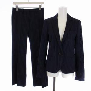 スーツ セットアップ 上下 テーラードジャケット 総裏地 シングル 1B パンツ ジップフライ ストライプ柄 ウール 2 M