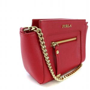 FURLA ショルダーバッグ ポシェット レザー 赤 レッド