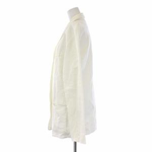 ISSEY MIYAKE テーラードジャケット 比翼ボタン コットン 2 M 白 ホワイト IM12FD011
