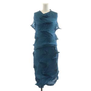 WHITE LABEL セットアップ 上下 カットソー ノースリーブ タイトスカート L ブルー