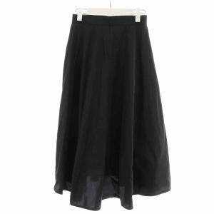 LANVIN COLLECTION タックフレアスカート ミモレ ロング 36 S 黒 ブラック 2225504