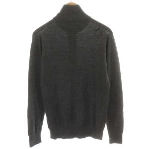 BURBERRY BLACK LABEL ニット セーター 長袖 ハーフジップ ハイネック ウール 2 M グレー