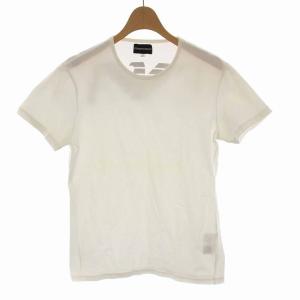 EMPORIO ARMANI Tシャツ カットソー バックプリント クルーネック 半袖 L 白 ホワイト シルバー