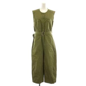21SS VENDOME CARGO JUMPSUIT ジャンプスーツ オールインワン ワイド ノースリーブ ベルト S カーキ