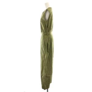 Theory 21SS VENDOME CARGO JUMPSUIT ジャンプスーツ オールインワン ワイド ノースリーブ ベルト S カーキ