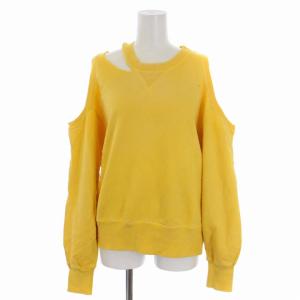 スウェット トレーナー プルオーバー 長袖 USED加工 XXS 黄 イエロー