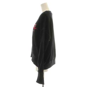 DIESEL スウェット トレーナー クルーネック 長袖 ロゴプリント 刺繍 XS 黒 ブラック 赤 レッド