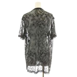 14SS FAVELAS Tシャツ カットソー 半袖 レース L 黒 ブラック
