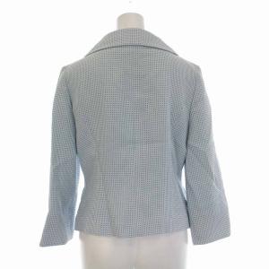 M'S GRACY スーツ セットアップ 上下 ジャケット 七分袖 花ボタン ひざ丈 スカート 38 M 水色 ライトブルー