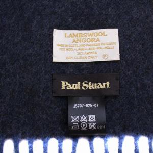 Paul Stuart マフラー ストール ウール アンゴラ イギリス製 紺 ネイビー