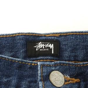 STUSSY DELUXE SLIM FIT デニムパンツ ジーンズ ジーパン ボタンフライ 32 M 紺 ネイビー