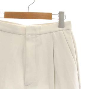 ENFOLD テーパードパンツ スラックス ジップフライ タック ストレッチ 36 S 白 ホワイト