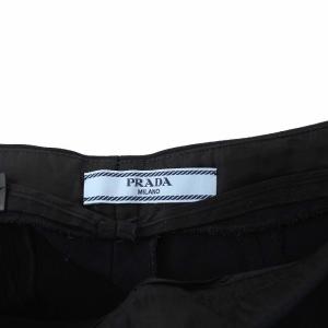PRADA サイドジップ ワイドパンツ フレアパンツ 42 M 黒 ブラック P2243G
