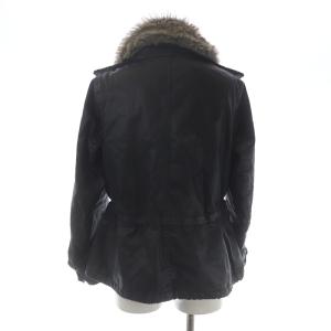 DIESEL 中綿ジャケット ジャンパー ジップアップ ドロスト フェイクファー XS 黒 ブラック グレー