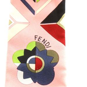 FENDI ラッピー ストール スカーフ リバーシブル 花柄 総柄 ピンク ベージュ