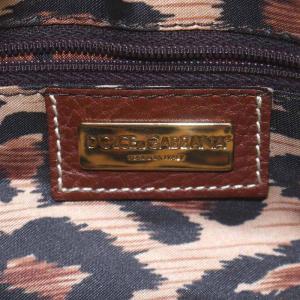 DOLCE&GABBANA ハンドバッグ ショルダーバッグ デニム ビジュー レザー 青 ブルー 茶 ブラウン