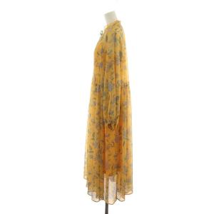 GRACE CONTINENTAL ワンピース マキシ ロング 花柄 長袖 36 S オレンジ