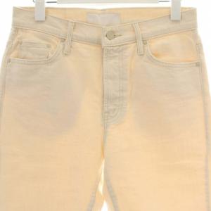 MOTHER NATURAL THE INSIDER CROP デニムパンツ カットオフ アシメ ストレッチ 27 白 ホワイト