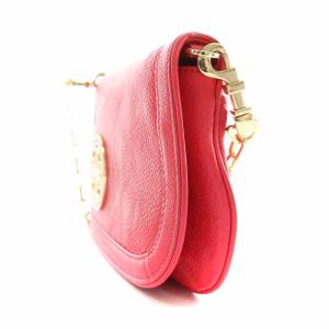 TORY BURCH ショルダーバッグ レザー チェーン ロゴ フラップ 赤 レッド