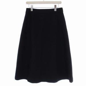 ADORE 19AW フレアスカート ミモレ丈 レース切替 ウール 38 M 黒 ブラック 531-9220115