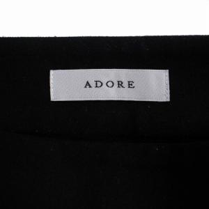 ADORE 19AW フレアスカート ミモレ丈 レース切替 ウール 38 M 黒 ブラック 531-9220115