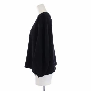 ADORE 18SS フラットジョーゼット ブラウス カットソー 七分袖 プルオーバー 38 M 黒 ブラック