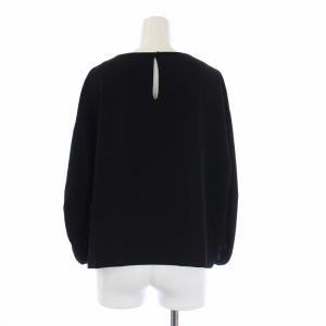 ADORE 18SS フラットジョーゼット ブラウス カットソー 七分袖 プルオーバー 38 M 黒 ブラック