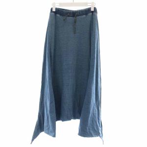 フレアスカート イージースカート ロング 1 S 紺 ネイビー