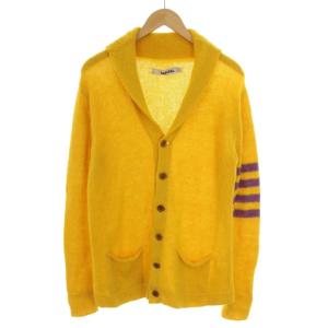 KAPITAL カーディガン ショールカラー ライン ウール 2 M 黄色 イエロー