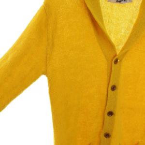 KAPITAL カーディガン ショールカラー ライン ウール 2 M 黄色 イエロー