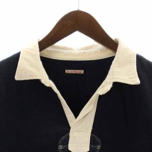KAPITAL トレーナー プルオーバー 裏起毛 バックプリント 長袖 2 M 紺 ネイビー