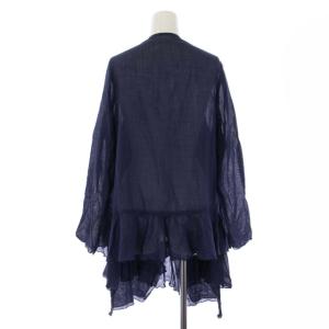 KAPITAL チュニック シャツ ブラウス ティアード シアー 長袖 S 紺 ネイビー