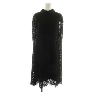 22AW ケープ風レースワンピース ミモレ ロング 36 S 黒 ブラック CWFO225032