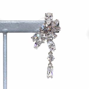 SWAROVSKI PEクライ PE CRY RHS ドロップピアス アシンメトリー ロジウムメッキ ジルコニア シルバー クリア