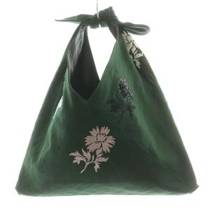 TORY BURCH ZOE EMBELLISHED TIE BAG 花柄刺繍 グリーン