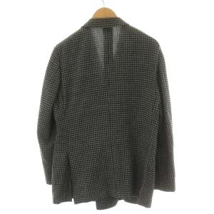 EDIFICE 22SS テーラードジャケット ダブル 千鳥格子 ウール 50 XL グレー 黒 ブラック