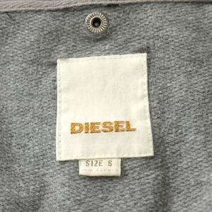 DIESEL ブルゾン ジャケット レイヤード ナイロン コットン S グレー 黒 ブラック