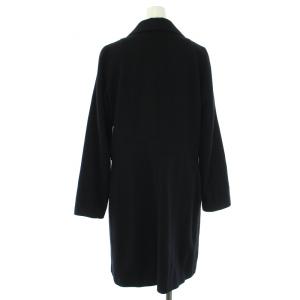 agnes b. ステンカラーコート ウール アンゴラ混 アウター ミドル丈 ロング 42 XL 黒 ブラック