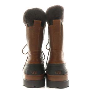 UGG australia M CAPITAN ウィンターブーツ レースアップ ボア レザー 9 27.0cm 茶 ブラウン 3259