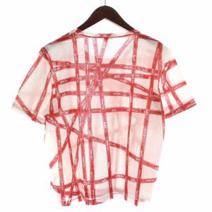 HERMES Tシャツ カットソー ボルデュック マルジェラ期 半袖 LA 白 ホワイト 赤 レッド