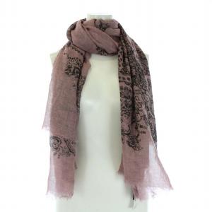 Faliero Sarti ストール カシミヤ混 総柄 花柄 イタリア製 ピンク