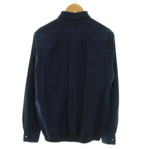 sacai コットンシャツ Cotton Shirt スタンダードカラー 長袖 2 M 紺 ネイビー SCM-013